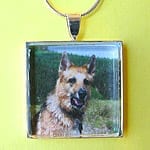 Tripawds Square Custom Photo Silver Pet Photo Pendant