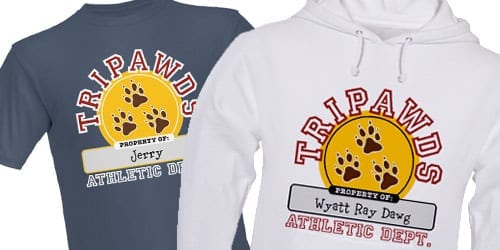 Customize Personalize Tripawds Athletic Dept. T-shirts