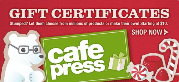 send cafepress gift certificates