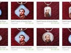 Etsy Shop St. Francis Pendants Honor Spirit Jerry and Animals Everywhere St. Francis Glass Pendant Charms