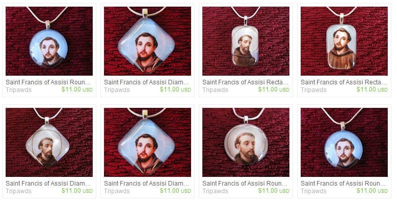 st. francis handmade glass charm necklaces