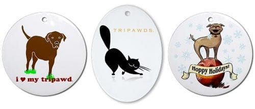 tripawds three legged dog and cat ornaments