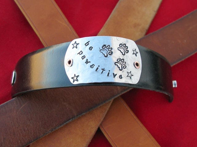 Recycled Belt Leather Wrist Cuff from Tripawds Etsy Store
