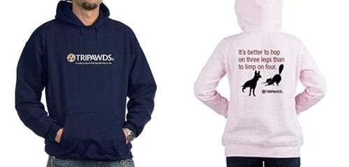 tripawds logo tagline t-shirt