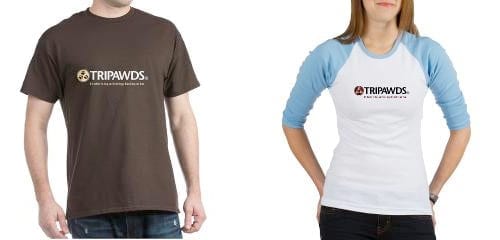 tripawds logo tagline t-shirts,