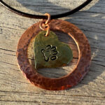 Paw print copper ring pendant