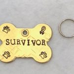 cancer survivor bone shaped pet tag