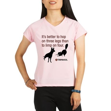 Tripawds Three Legged Pet Tagline T-shirt