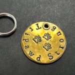 Tripawd Strong Copper 3-paw brass dog tag charm