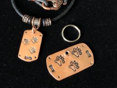 Tripawd Dog Tag Necklace Set in copper