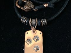 Tripawd Dog Tag Necklace Set in copper