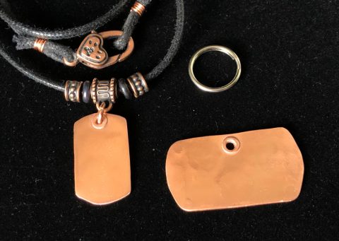 Tripawd Dog Tag Necklace Set in copper