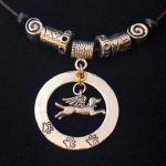 Flying Angel Dog Tribute Necklace with Pewter Love Beads