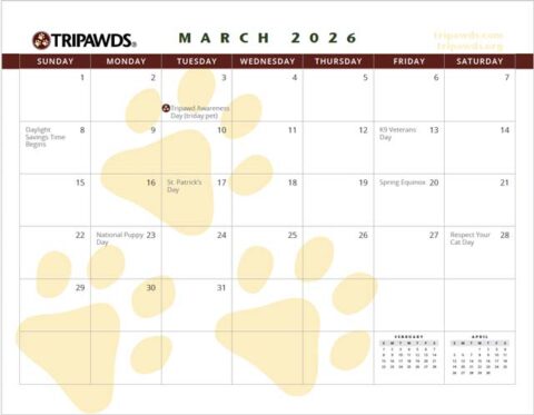 2026 Tripawds Pet Holiday Calendar - Image 3