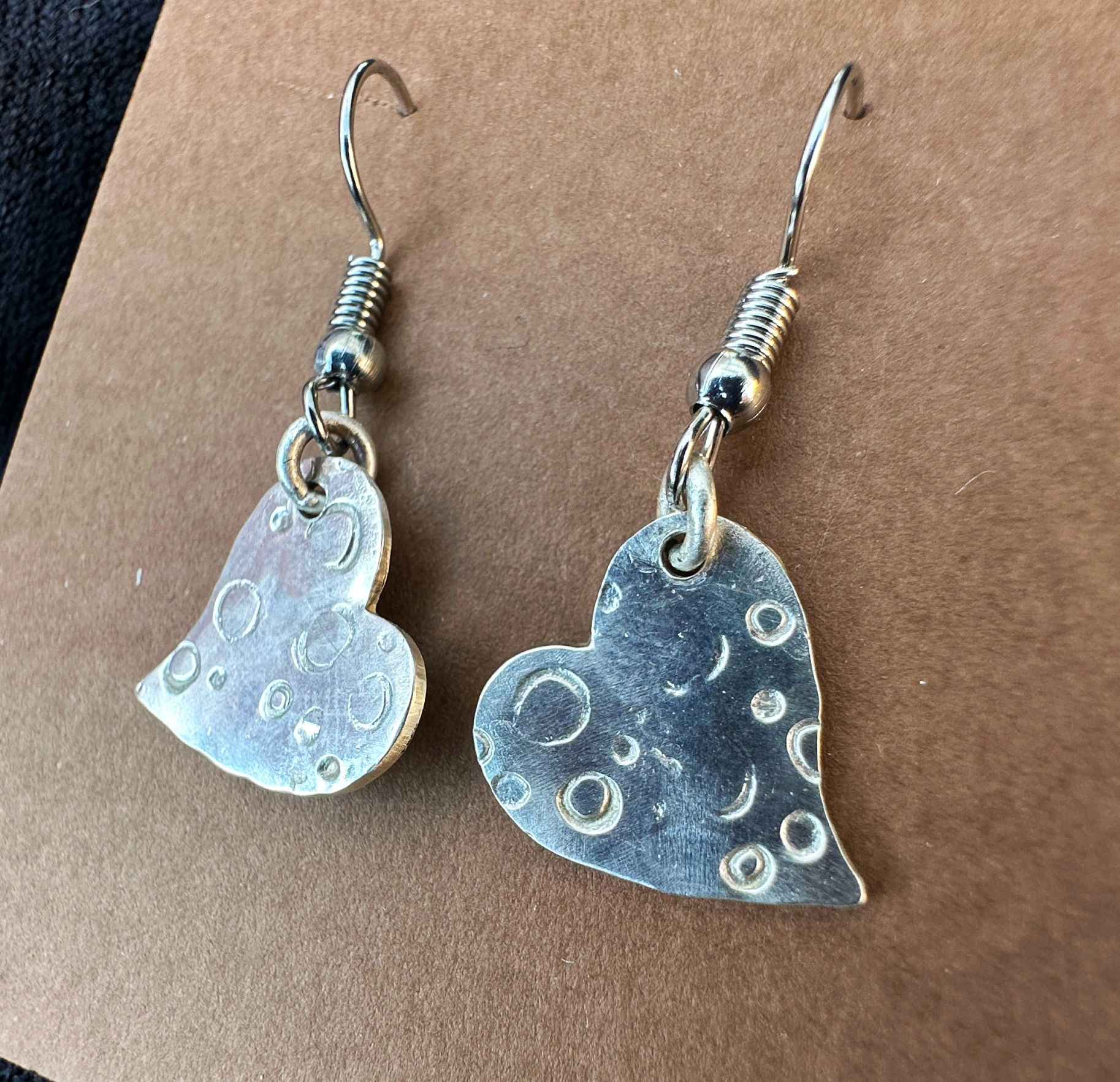 Tripawd Heart Silver Drop Earrings