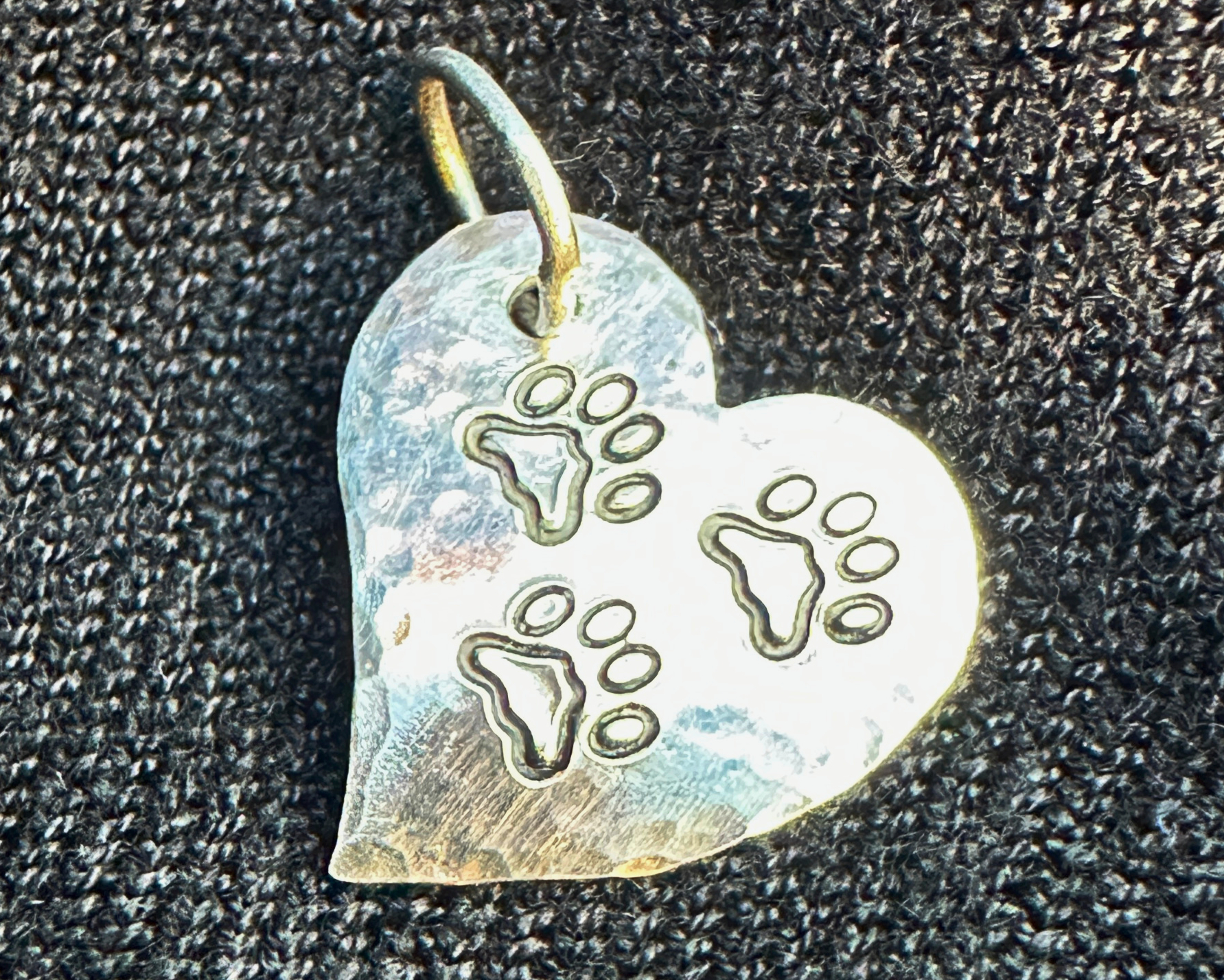 Tiny Tripawd Three Paw Sterling Silver Heart