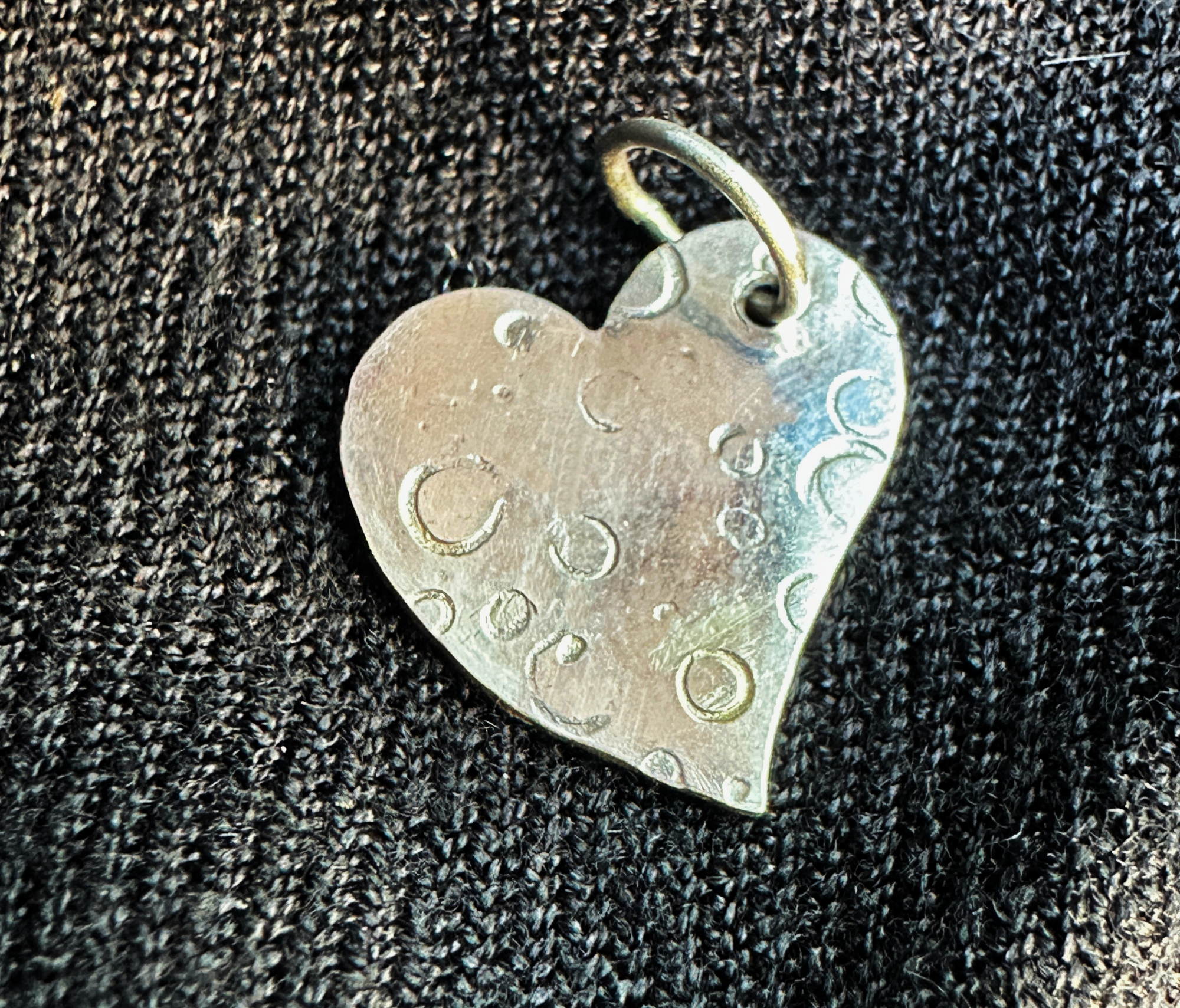 Tiny Tripawd Three Paw Sterling Silver Heart