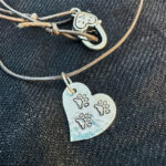 Tiny Tripawd Three Paw Sterling Silver Heart