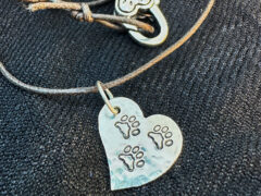 Tiny Tripawd Three Paw Sterling Silver Heart
