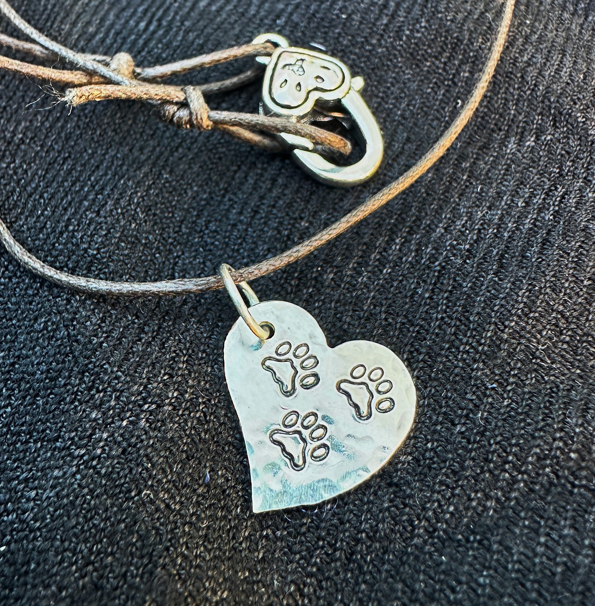 Tiny Tripawd Three Paw Sterling Silver Heart